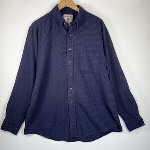 Vintage The Great Plains Clothing Shirt Men Extra Large Blue Houndstooth Flannel